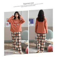 Nuevo Conjunto De Pijamas Para Mujer Con Estilo De Primavera Y Otoño Manga Larga Talla Grande Pijama De Invierno De Poliéster - details 2
