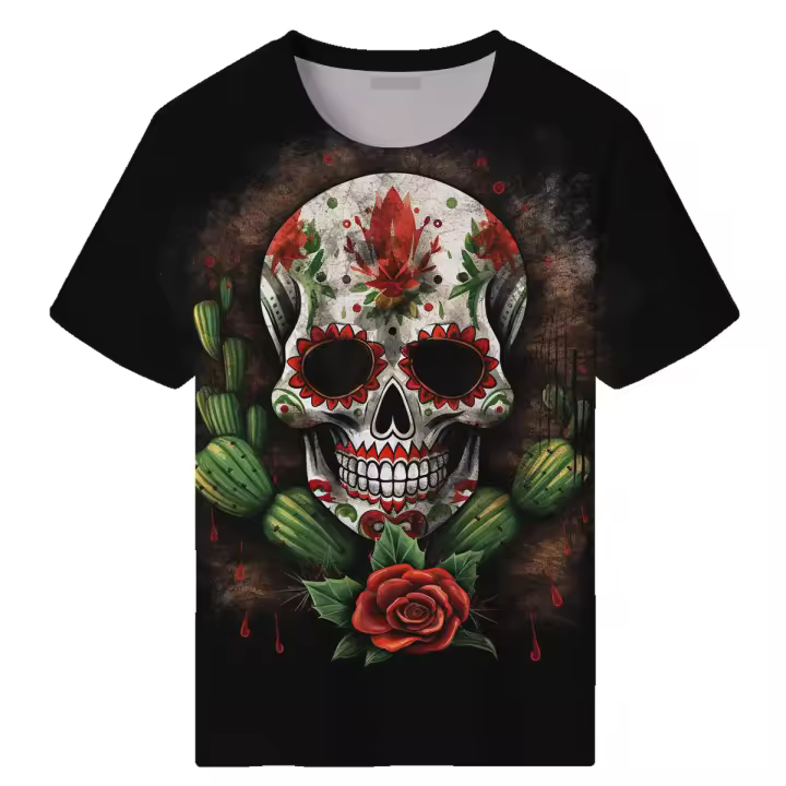 Camiseta con estampado de calavera Suger para hombre, novedad - 1