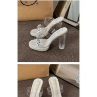 Tacones altos desgaste exterior de las mujeres 2025 verano nuevo francés tacón grueso diamantes de imitación sandalias de cristal transparente zapatillas de mujer zapatos de mujer - details 25