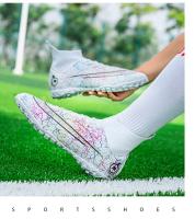 Botas de fútbol profesionales para hombre, zapatos de fútbol de Punta larga, zapatos de tobillo alto para exteriores, zapatos de entrenamiento para niños - details 24