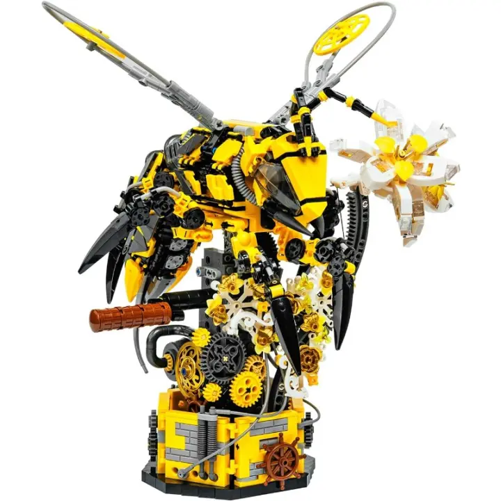 Juego de construcción de animales de colección de insectos, insectos, favores de fiesta de Pascua, insectos con flores, juguetes de animales cruzados - 1