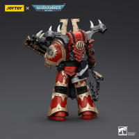 JOYTOY 1/18 figura de acción 40K World Eaters Khorne Berzerker con evisensor Chainaxe Anime modelo militar - details 1