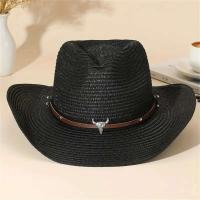 Sombrero de paja Sombrero de vaquero de jazz ancho, transpirable y elegante bohemio para hombres y mujeres - details 5