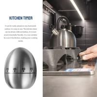 Temporizador de Cocina Creativo Mecánico Temporizador de Acero Inoxidable Tipo Huevo, 60 Minutos, Recordatorio de Cocción para Estudiantes - details 1