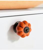 Tirador de cerámica para cajón de cocina, Pomo de puerta de armario de dibujos animados redondos de calabaza, muebles modernos, 36mm, 1 unidad - details 3