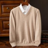 Suéter grueso de Cachemira para Hombre, ropa clásica cálida con cuello en V, Jersey de otoño e invierno, 4XL - details 13