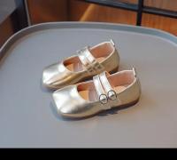 Zapatos de cuero para niños, calzado informal de Color sólido dorado y plateado, a la moda, para primavera y otoño - details 4