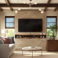 Estantería de TV flotante de madera, estante de TV de pared, mueble de TV, colgante, madera, estantería, pared, mueble de TV, soporte para TV, pared, muebles, TV, mueble de TV, armario con puertas - details 7