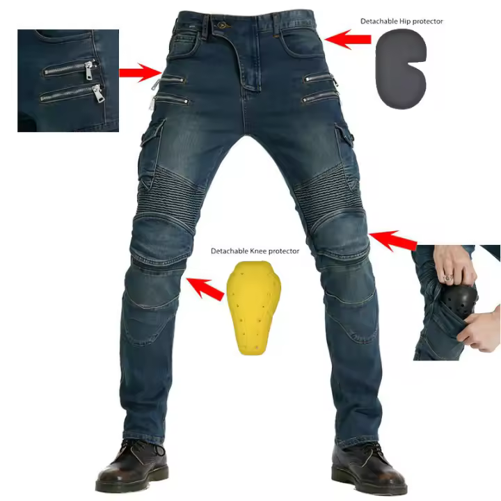 Jeans de Motocicleta Multi-Bolsa Ropa de Ciclismo para Hombres Todas las Estaciones - 1
