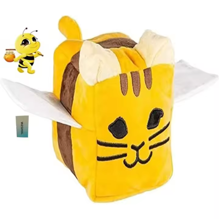 Juguete de peluche de abeja -Animal relleno de abeja - Almohada de peluche de abeja de 7"/18 cm - Regalo para niños, niñas, aficionados y aficionados de abejas 3 piezas - 1