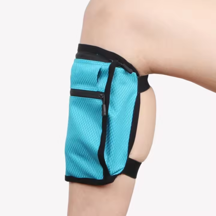 Bolsa de nailon para pantorrilla para exteriores, impermeable, antideslizante, para pierna, cómoda, ligera, para correr, bolsa de almacenamiento para teléfono, hombres y mujeres - 1