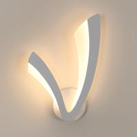 Aplique LED de Pared 12W GOECO, 3000K Luz Blanca Cálida, Blanco Acrílico, Lámpara de Pared Moderna para Pasillo, Sala de estar, Dormitorio, 35*25*4 CM - details 2
