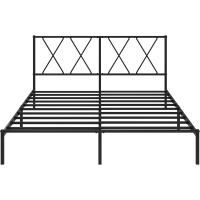 Marco de Cama de Metal Somier Altura de 30cm Montaje Fácil Espacio de Almacenamiento Bajo de la Cama Negro - details 9