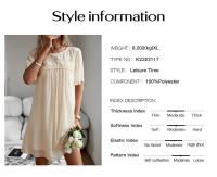 Vestido jacquard verano elegante cuello redondo falda corta - details 0
