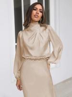 Primavera Verano nuevo vestido de manga larga de satén de gama alta vestido de noche elegante para mujer ropa de fiesta vestidos de celebridades - details 3