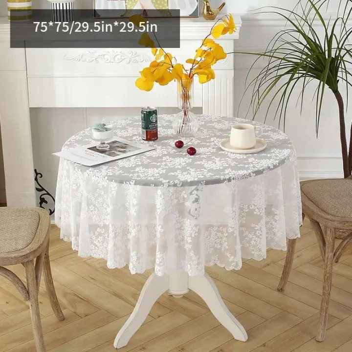Mantel Ense blanco vintage, cubierta de hotel, tapete de mesa de boda, paño decorativo para picnic, decoración de escritorio para el hogar - 1