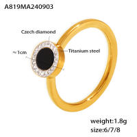 Las Mujeres de Cristal circonio anillo de Maple inoxidable de moda personalizado Nombre Fecha de Oro Joyería de Boda Parejas - details 6