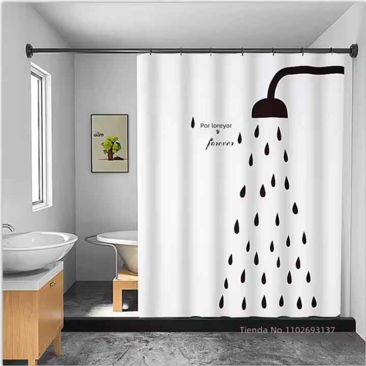 Cortina De Ducha Nórdica Con Geometría Arte Abstracto Impermeable De Poliéster Para Decoración Del Baño Accesorios De Hogar - 1