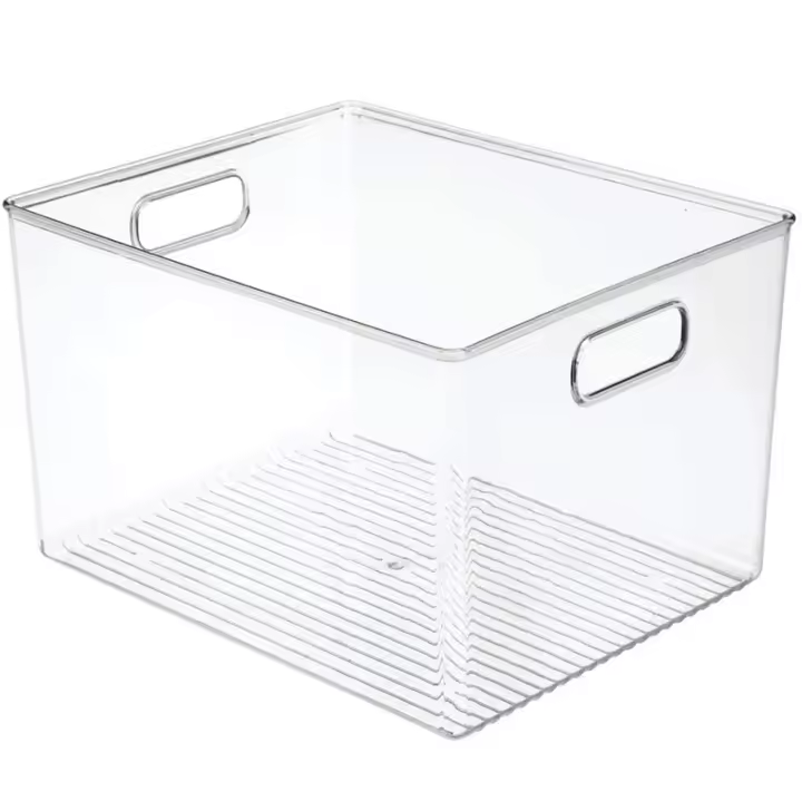Caja de almacenamiento de refrigerador transparente de acrílico, escritorio, dormitorio, baño, 29x20x15cm - 1