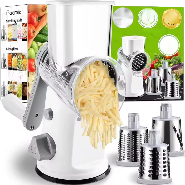 Rallador de queso giratorio con 3 acero inoxidable reemplazables - 1