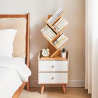 Estantería de árbol, Librería Alta de 6 Niveles Estantería Estrecha de madera con cajones para Sala de Estar, Dormitorio 38×19×112CM Marrón Rústico - details 33