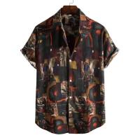 Hombres de manga corta con estampado hawaiano retro de los años 90, camisa de playa tropical para vacaciones, camisas sueltas casuales para hombres - details 10