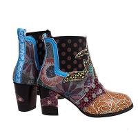 Botas Martin estampadas informales para mujer, zapatos planos a la moda para mujer, botas con tacones altos - details 2