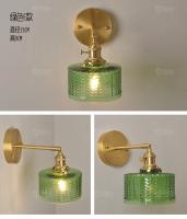 IWHD-Lámpara de pared de latón de estilo nórdico, luz creativa para espejo de baño, lectura de cabecera, candelabro de pared LED de cristal de cobre pequeño - details 5