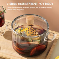 Olla de cocina de borosilicato para el hogar, olla de sopa de estofado de alta temperatura para usar en llamas abiertas y estufas de Gas - details 2