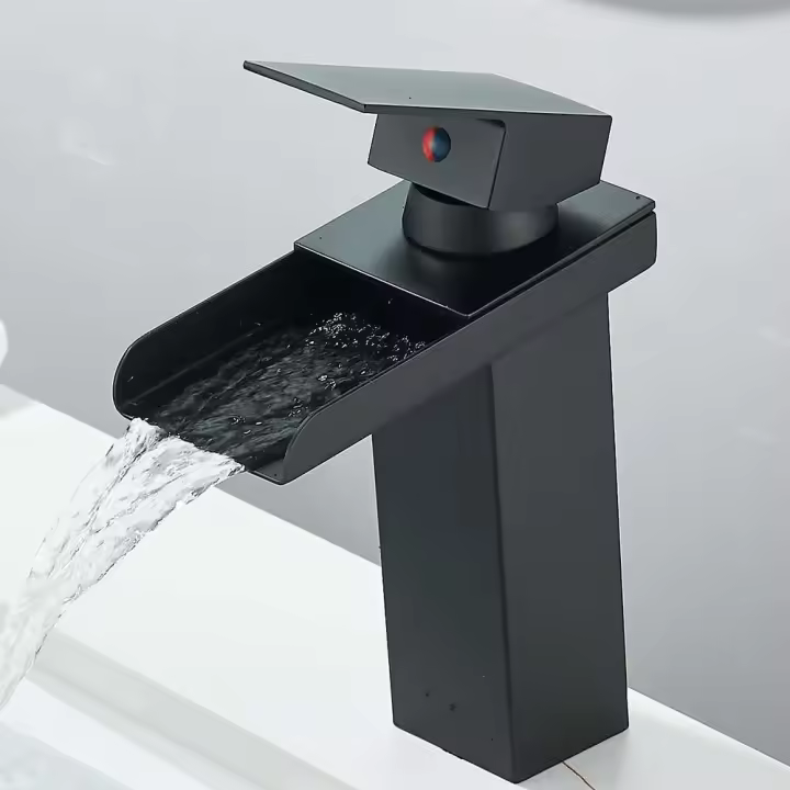 Grifo de cascada, grúa de acero inoxidable para baño, lavabo, grifo mezclador - 1