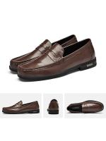 Zapatos de Cuero para Hombres Mocasines de Estilo Sencillo sin Cordones - details 0