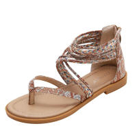 Sandalia 770-83 Estilo étnico 2025 Nuevas vacaciones Sandalias romanas Zapatos planos de playa para mujer - details 2
