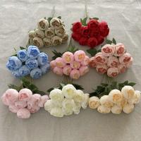 Arreglo floral de estilo nórdico, 10 cabezas de peonías, arte Floral redondo, peonías artificiales, flor Flexible hecha a mano para fiesta - details 4