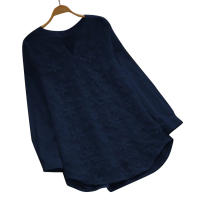 Camiseta holgada de mujer Camisa de lino de algodón de talla grande - details 3