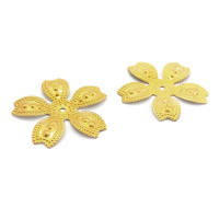 Tapas de cuentas de flores de latón de color no chapado, suministros de joyería Diy de alta calidad, collar, pendientes, accesorios para mujer - details 21