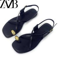 Sandalias de playa de moda para mujer, informales, cómodas, con parte inferior plana y cadena de metal cuadrada - details 5