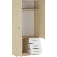 Armario multiusos con 2 puertas y 3 cajones |   207,6 x 94,8 x 50 cm - Natural y Blanco Veteado |   Óptimo para almacenamiento de resistencia - details 2