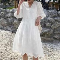 ZANZEA-vestido de mujer de encaje de retales, Vestidos informales de verano y primavera, Vestidos con cuello en A, ropa de calle por encima de la rodilla, vestido veraniego - details 2