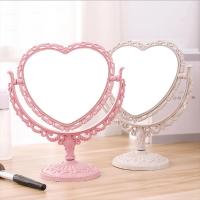 Espejo de maquillaje de escritorio con forma de corazón, tocador portátil de doble cara, cosmético compacto para mujeres - details 5