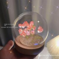 Lámpara de Noche de Tulipán Artificial Hecha a Mano DIY Decoración de Dormitorio LED - details 4