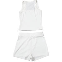 BUNO-chándales informales para Mujer, conjunto de 2 piezas, chalecos cortos elásticos con cuello en U y pantalones cortos acanalados, ropa deportiva concisa para gimnasio - details 75