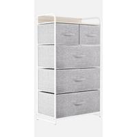 Cajonera de Tela Extraíble de 5 Cajones Almacenamiento Comodo para Sala de Estar, Dormitorio, Habitación Infantil Gris Claro - details 11