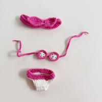 Traje de baño de flores tejidas a mano con gancho a mano para muñecas Labubu - details 8