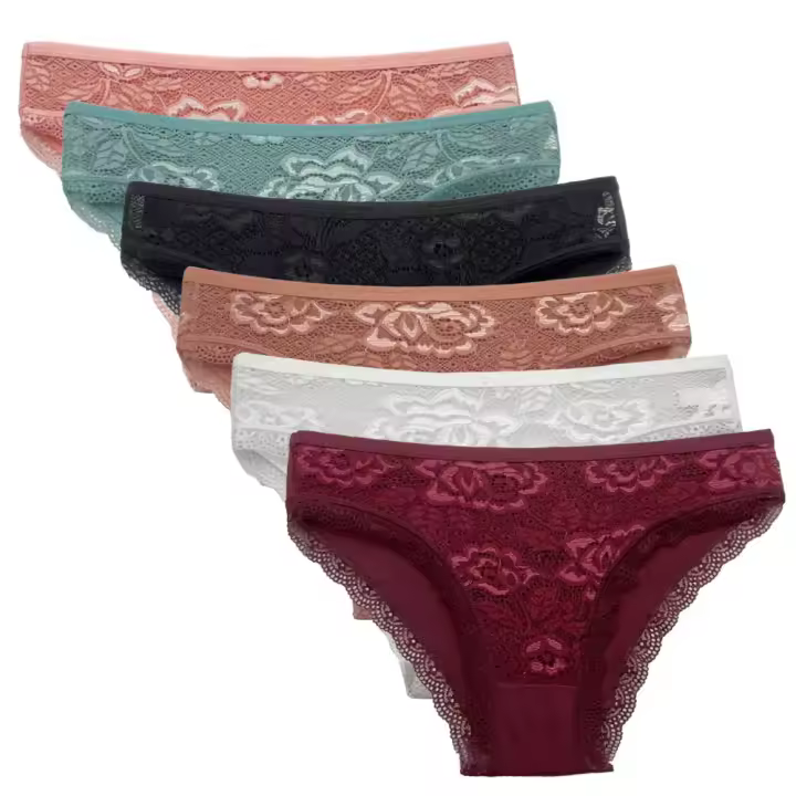 Calzoncillos de algodón para mujer, 5 unidades/juego, bragas de encaje, bragas sin costuras, lencería - 1