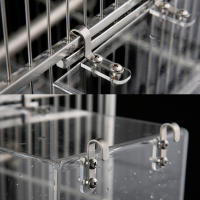 Bañera transparente de acrílico para pájaros enjaulados, baño de cacatúa para mascotas, transparente, para mascotas - details 6