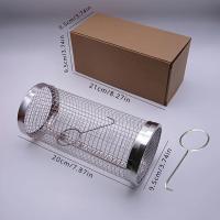 Cesta de barbacoa cilíndrica de malla redonda portátil de acero inoxidable para asar - details 6