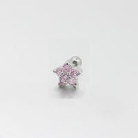 Pendiente de tuerca de cristal para cartílago, Piercing de oreja Tragus Helix, parte superior, Labret, joyería para el cuerpo, Flor de Oro rosa, nuevo, 2 piezas, 2023 - details 5