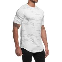 Camiseta deportiva de cuello redondo para hombre, camisa de entrenamiento de malla transpirable de secado rápido, ajustada, mang - details 16