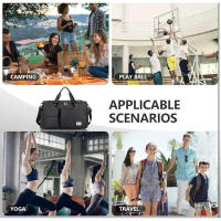 Bolsa de gimnasio deportiva con compartimento húmedo para zapatos, deportes, natación, yoga, senderismo y camping para mujeres - details 4