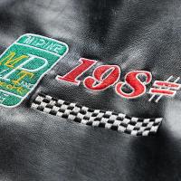 Primavera y otoño nueva ropa de motocicleta para hombres marca de moda chaqueta de cuero PU chaqueta fina moda abrigo bordado - details 3